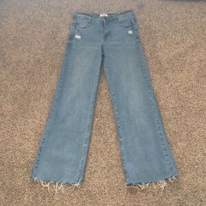 kensie blue washed wide leg jeans